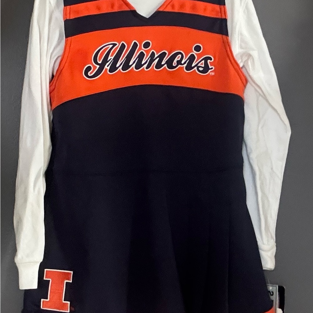 Illinois Kids Cheerleader outfit with Block 'I' Logo